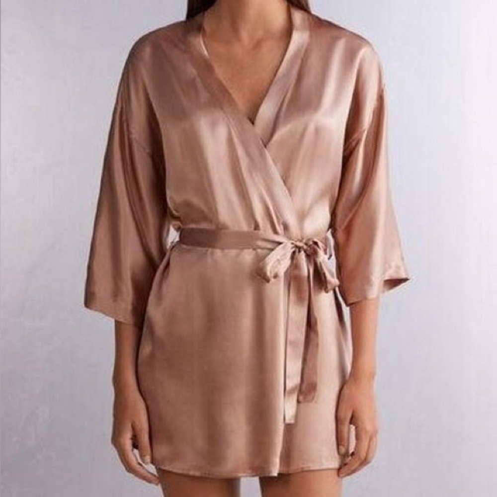 INTIMISSIMI Nude silk robe S-M